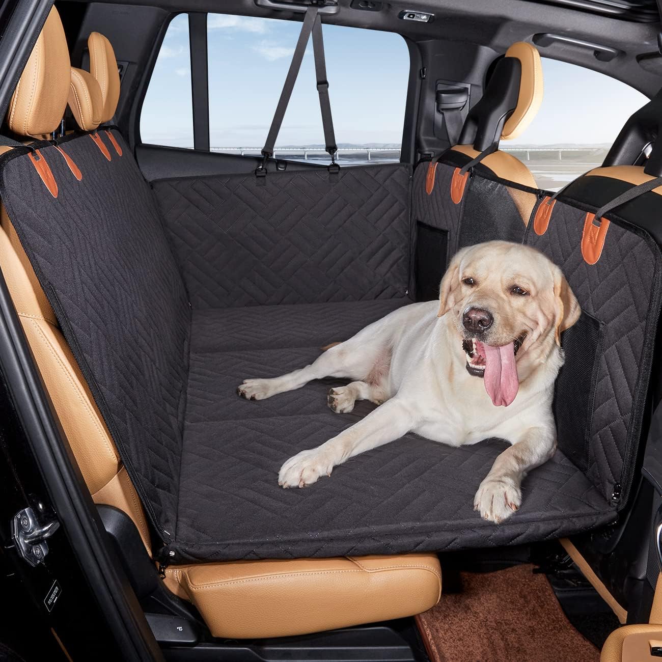 Pet Glide Back Seat Extender,Dog Seat Cover for Back Seat,Hard Bottom Car Seat Cover for Dogs,Dog Hammock for Car,Back Seat Pet Cover for Dogs