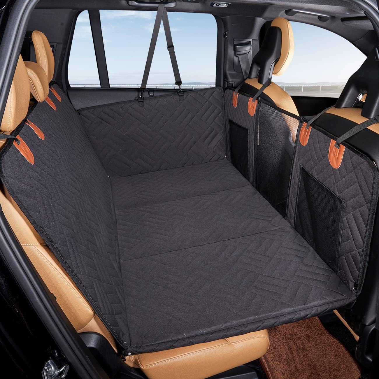 Pet Glide Back Seat Extender,Dog Seat Cover for Back Seat,Hard Bottom Car Seat Cover for Dogs,Dog Hammock for Car,Back Seat Pet Cover for Dogs
