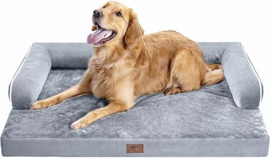 Orthopedic Large Dog Bed – Memory Foam Sofa with Removable Waterproof Cover (XL/XXL)